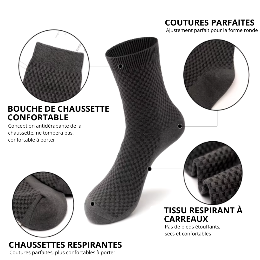 CHAUSSETTES ANTI-ODEUR & CONFORT - LOT DE 5