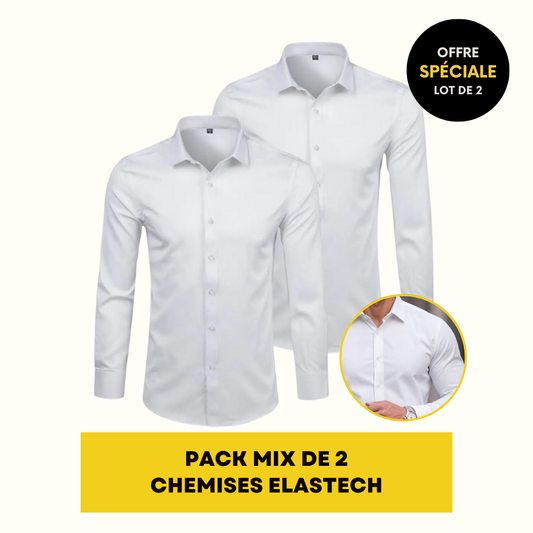 CHEMISE HABILLÉE ÉLASTIQUE | ELASTECH 2-PACK BLANC