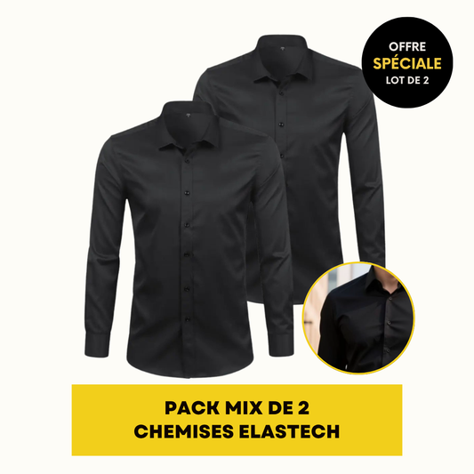 CHEMISE HABILLÉE ÉLASTIQUE | ELASTECH 2-PACK NOIR