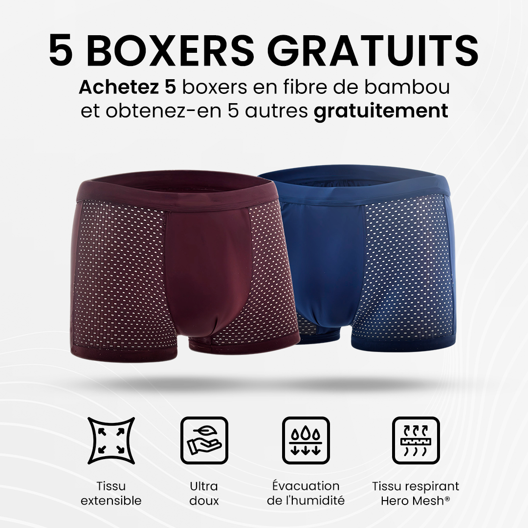 10 BOXERS EN FIBRE DE BAMBOU POUR LE PRIX DE 5 | BAMBOOWEAR