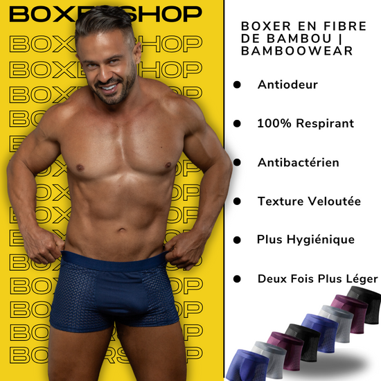 4 Boxers Bambou Lakemon - Confort Extrême, Respirants - Pour Homme