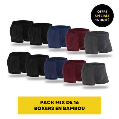 BOXERS EN FIBRE DE BAMBOU | BAMBOOWEAR 16-PACK
