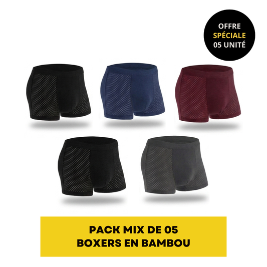 BOXERS EN FIBRE DE BAMBOU | BAMBOOWEAR 5-PACK