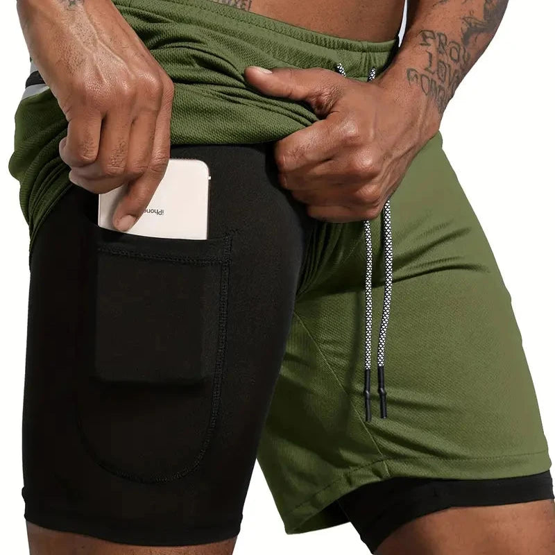 Short De Compression Homme Hivexagon – Fitness Course Gym, Respirant Séchage Rapide, Compression Légère